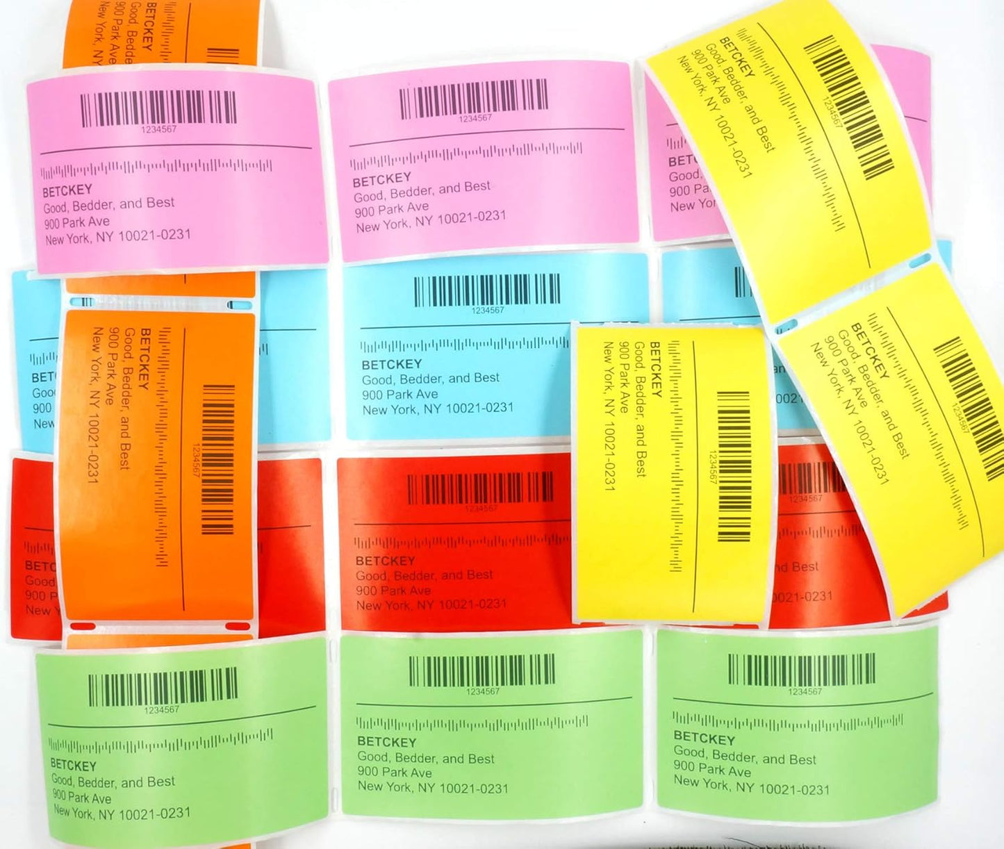 BETCKEY Colored Labels Compatible with Dymo 99019 (2-5/16" x 7-1/2") for Files, Folder and Binders, Compatible for Dymo LabelWriter Thermal 450, 4XL & Zebra Desktop Printers [1 Roll, 150 Labels, Red]