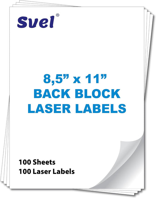 Cover up Blockout Full Sheet Labels Shipping Mailing Stickers Cover Old Barcodes & Addresses – Laser & Inkjet Printable – Bulk Pack High-Opacity (100, 8.5x11)