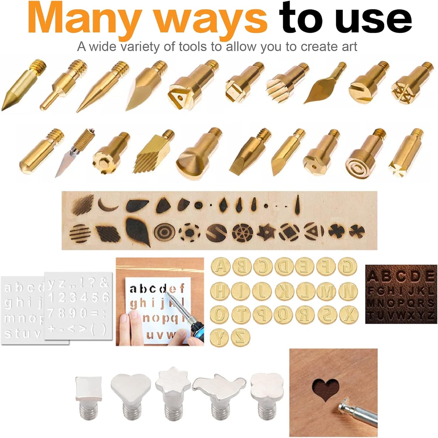 82 PCS Wood Burning Accessories for Pyrography Pen Wood Embossing Carving DIY Crafts
