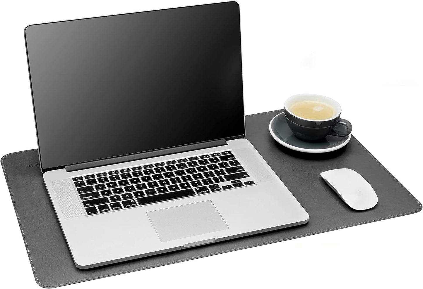 Gallaway Leather Desk Pad – 25 x 17 inch - Desk Mat Home Office Desk Accessories Desktop Protector XXL Mouse Pad Writing Desk Blotter - Grey - Medium