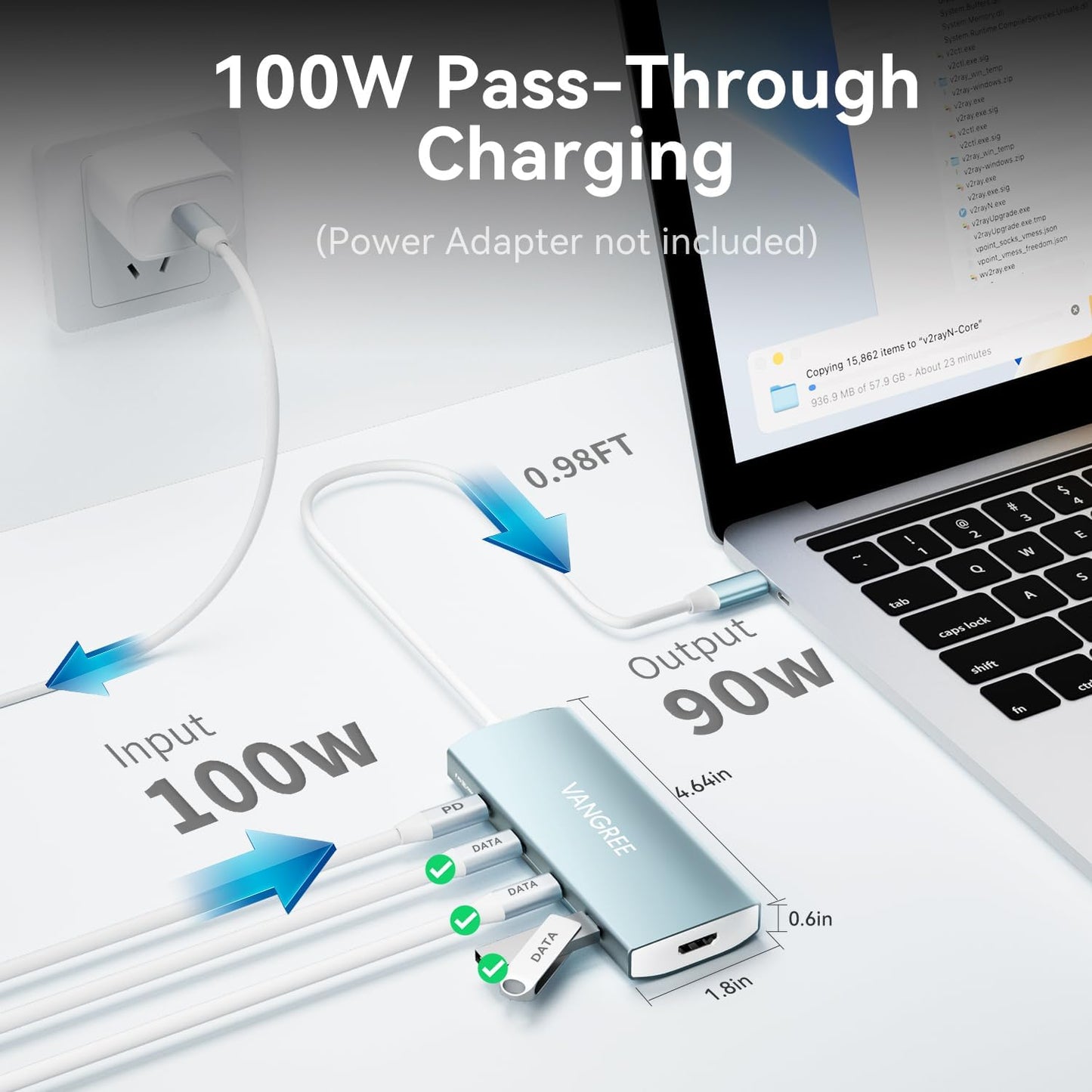 USB C to USB C Hub 10Gbps, 3 USB 3.2 Gen 2 Ports, 4K@60Hz HDMI, 100W PD, 3 USB 3.0 Ports, USBC Splitter Multiport Adapter for MacBook Pro/Air, iMac, iPad Pro, iPhone 15 (Not Support Type-C Monitor)