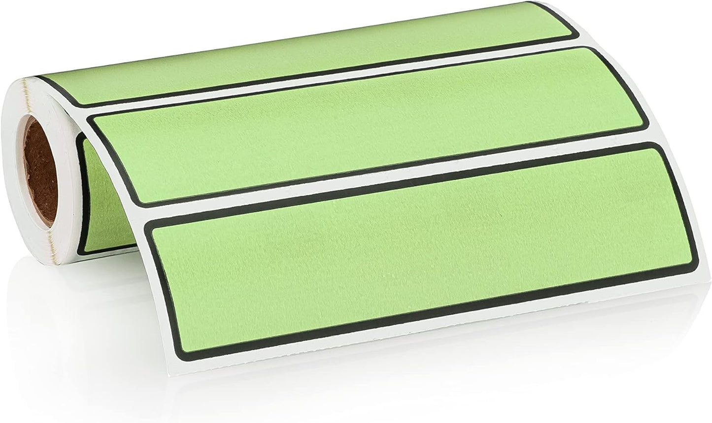 Carstens Adhesive Sticker Labels, 5 3/8” x 1 3/8”, Binder Labels for 1.5” – 4” Ring Binder Spines, Lime, Roll of 200