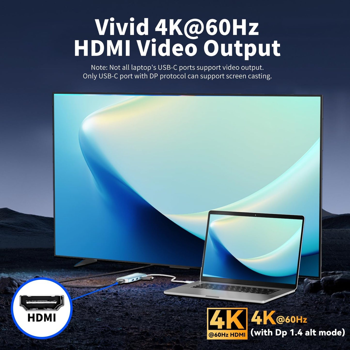 USB C to USB C Hub 10Gbps, 3 USB 3.2 Gen 2 Ports, 4K@60Hz HDMI, 100W PD, 3 USB 3.0 Ports, USBC Splitter Multiport Adapter for MacBook Pro/Air, iMac, iPad Pro, iPhone 15 (Not Support Type-C Monitor)