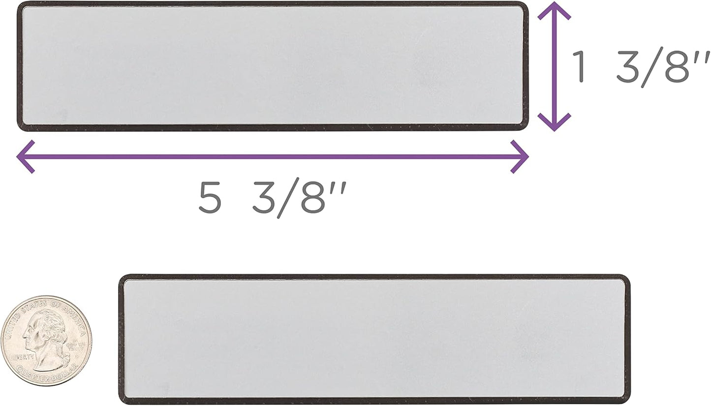 Carstens Adhesive Sticker Labels, 5 3/8” x 1 3/8”, Binder Labels for 1.5” – 4” Ring Binder Spines, Silver, Roll of 200