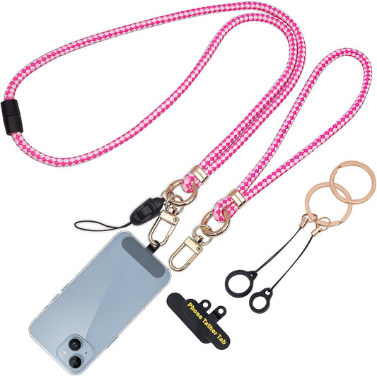 Cell Phone Lanyard with Safety Breakaway Buckle, Phone Neck Strap and Wrist Lanyard Strap, Phone Patches, Keyrings