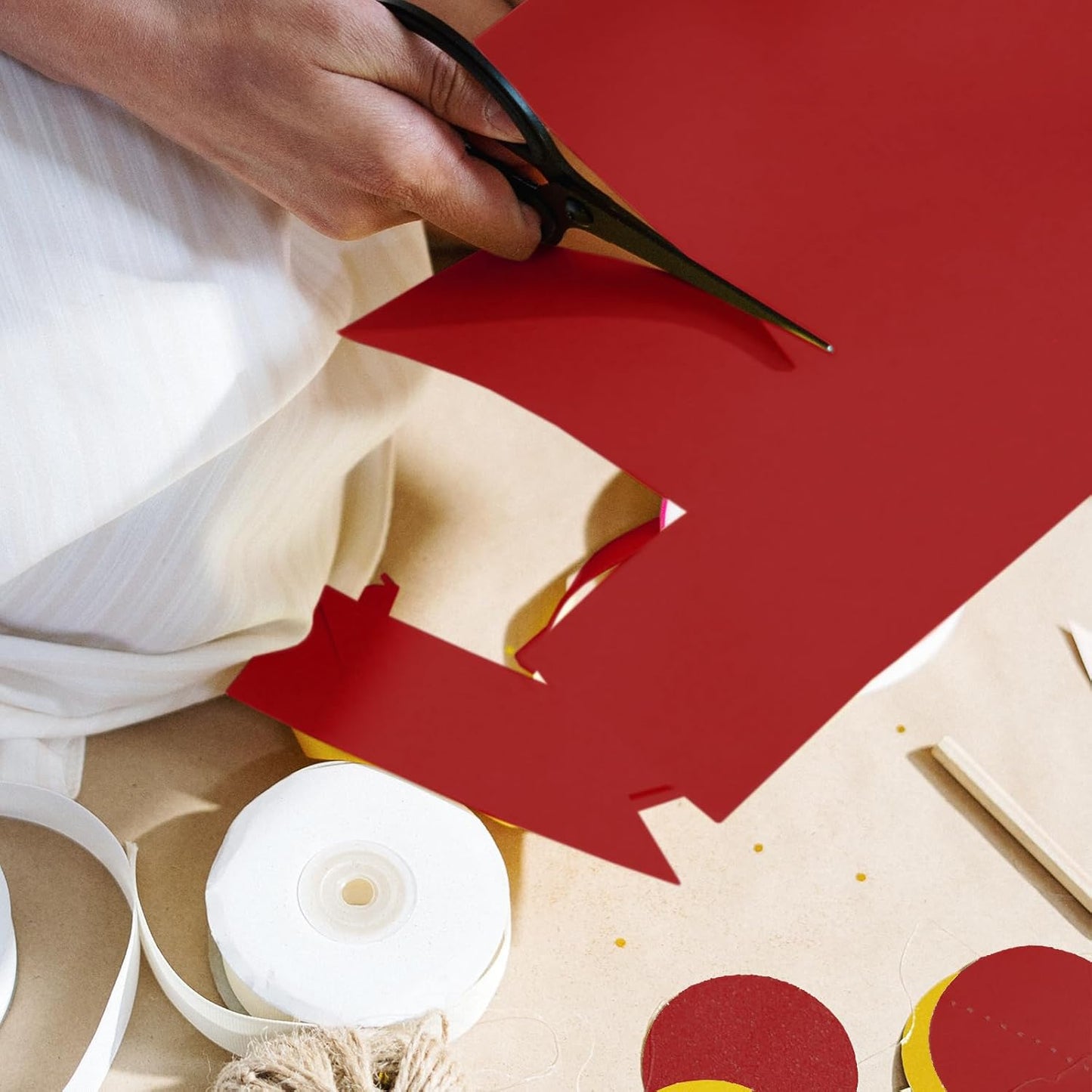 50 Sheets Dark Red Cardstock 8.5 x 11 Red Printer Paper, Goefun 80lb Card Stock Paper for Christmas, Valentines Day, Invitations and Craft