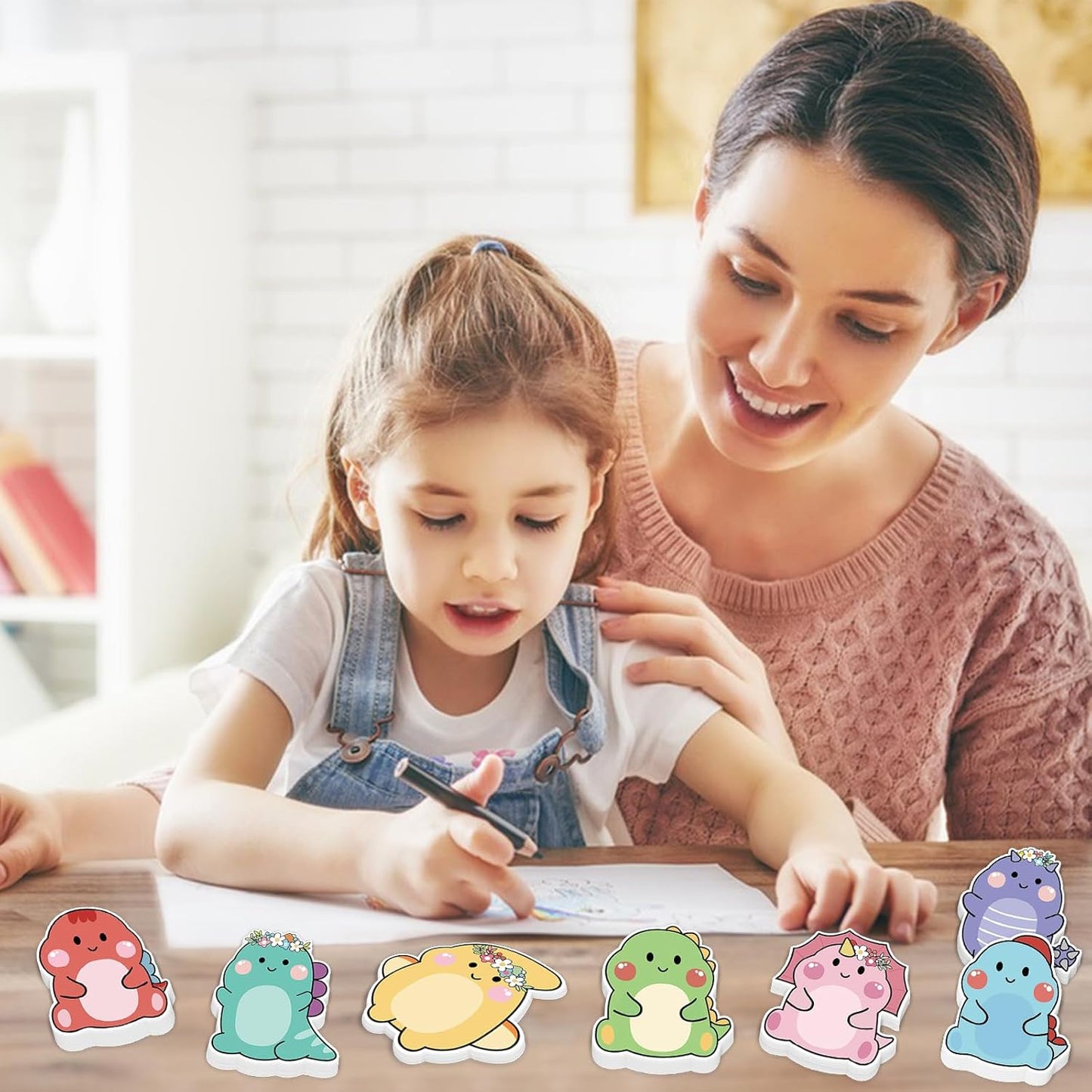 600Pcs Cute Sticky Notes, Cartoon Dinosaur Sticky Note Pads, Fun Sticky Notes Animal Notepads Self Stick Memo Pads Removable Funny Post it Notes for Students School Home Office Supplies