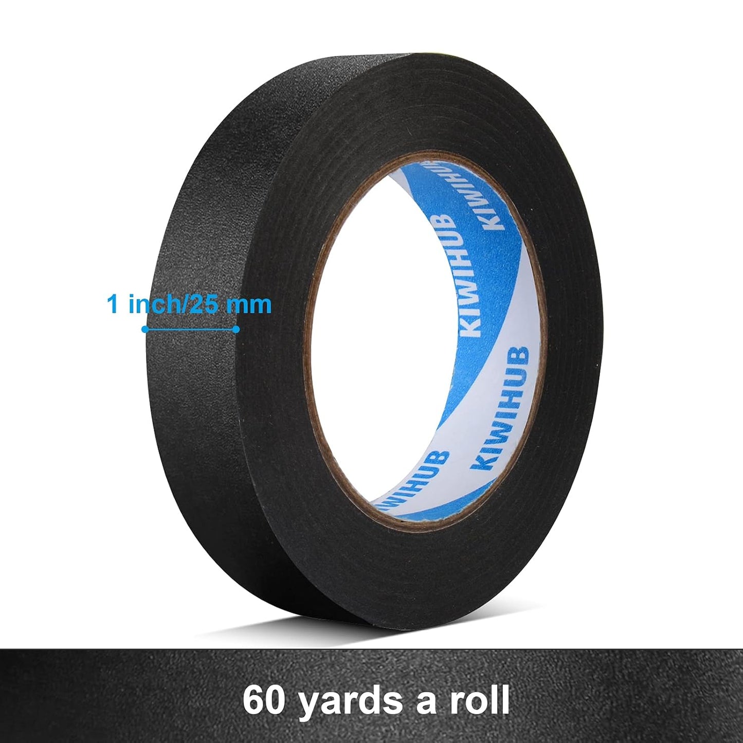 Black Painters Tape,1 inch x 60 Yards - Medium Adhesive Masking Tape for Painting,Labeling,DIY Crafting,Decoration and School Projects