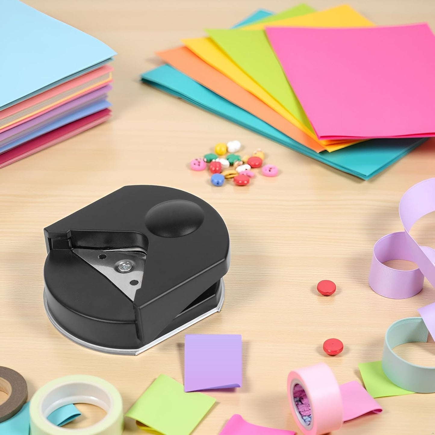 Black Corner Rounder Punch 4mm Corner Cutter Tool | Mini Portable Round Corner Trimmer Cutter for Card Photo Card Making Projects Postcard Laminate Scrapbook Supplies 4mm