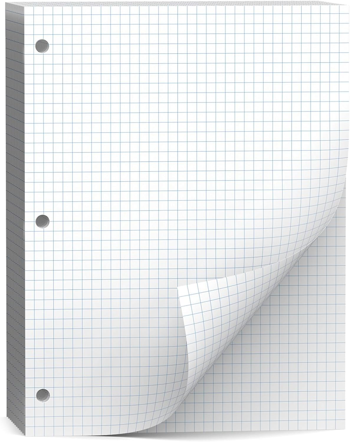 Loose Leaf Graph paper 8 x 10.5, Graph Ruled Paper, 3 Hole Punched Paper, 4 x 4 Quad Ruled Graph Paper, 10-1/2" x 8" Filler Paper Notebook Paper, 120 Sheets Graphing Paper for Business Home School