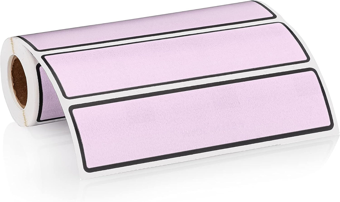 Carstens Adhesive Sticker Labels, 5 3/8” x 1 3/8”, Binder Labels for 1.5” – 4” Ring Binder Spines, Lavender, Roll of 200