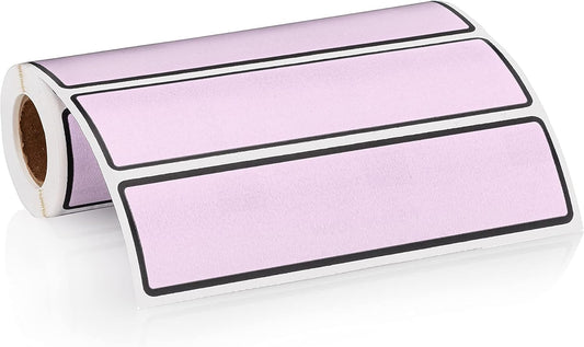 Carstens Adhesive Sticker Labels, 5 3/8” x 1 3/8”, Binder Labels for 1.5” – 4” Ring Binder Spines, Lavender, Roll of 200