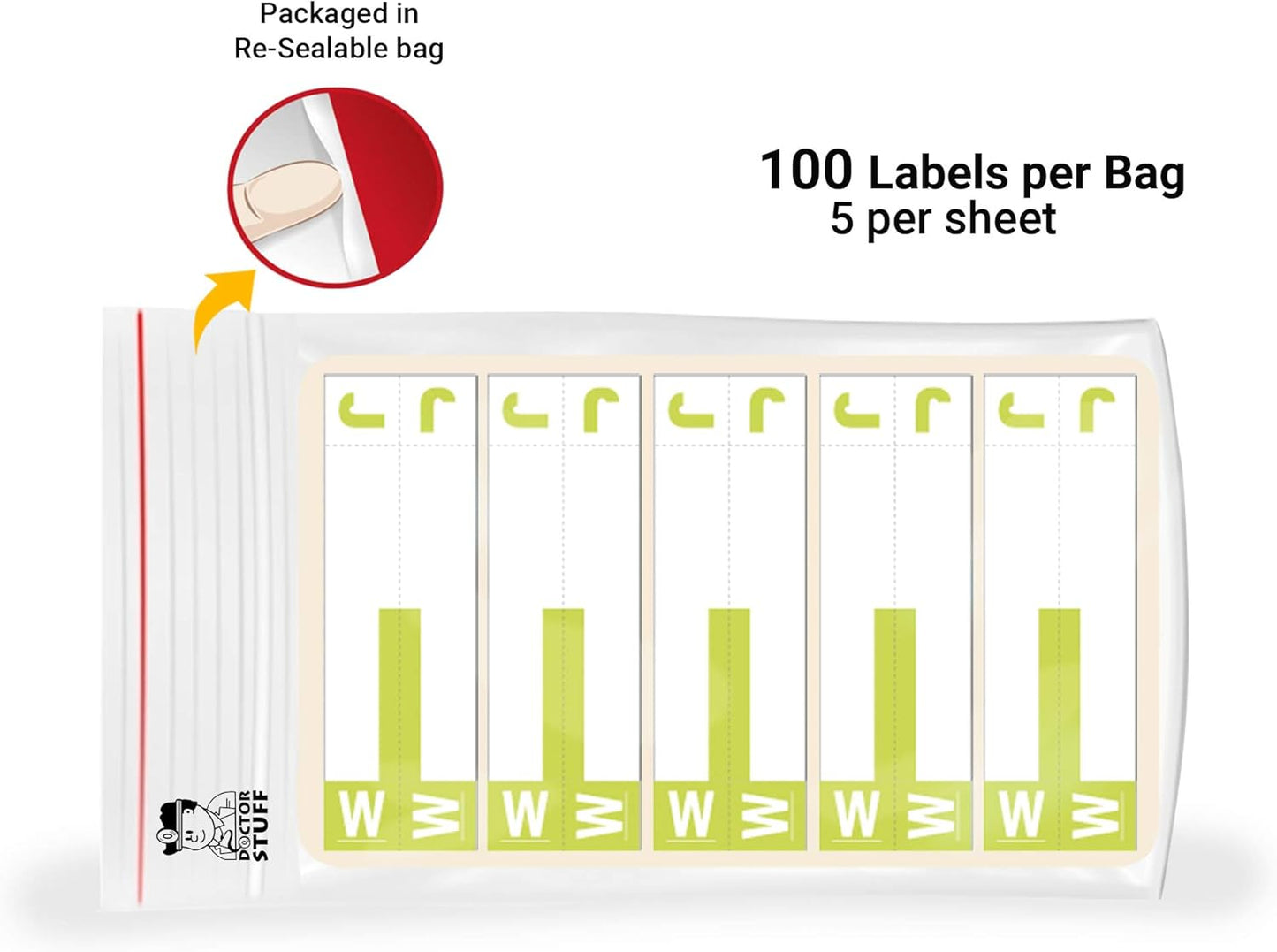 Doctor Stuff - File Folder Labels, Alphabet Letters, J/W, Compatible with Smead NCC - SNCC Series Alpha Stickers Yellow, 1-5/32" x 3-5/8, 100/Package