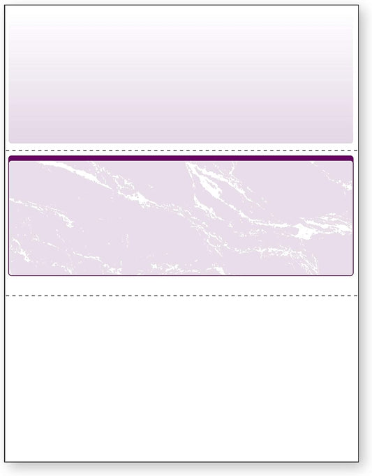 DocuGard Standard Purple Marble Middle High Security Check Paper - Laser/Inkjet Printer Compatible - 11 Security Features - 500 Blank Business Checks (04515)
