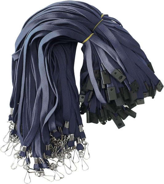 60 Pcs Breakaway Lanyards Safety Navy Blue Lanyard with Swivel J Hook Premium Bulk Flat Lanyards 36" for ID Name Badge Holder, ID Badges Cruise, School, Students, Coach, Festival and Hang Keys