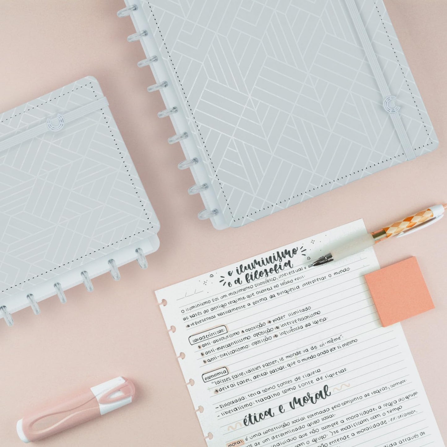 Discbound Premium - Plan, Organize, Customize, and Create with Ease. For Work Meetings, School, Journal, or Daily Use (ICE GREY, SMALL 5.51 x 7.87 in, 80 Pages)