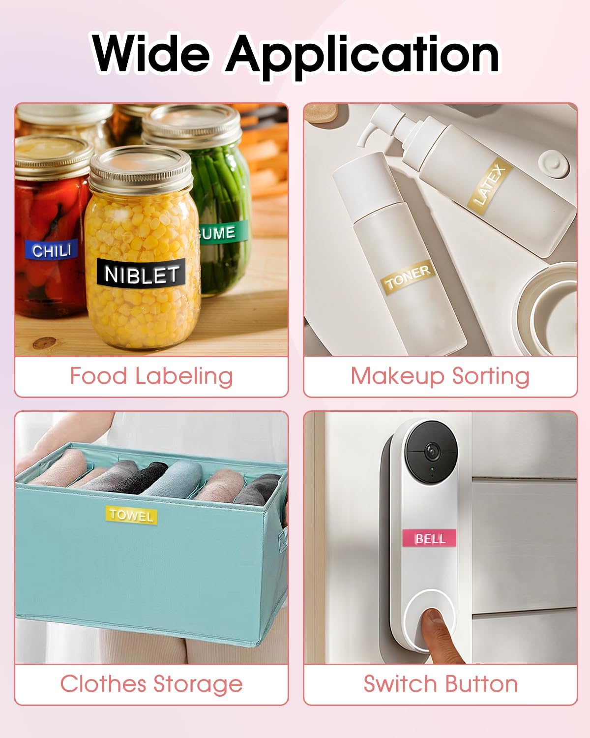 6-Pack Plastic Embossing Tape 9mm Compatible for Dymo 3D Embossing Label Tape 3/8 Inch x 9.8 Feet, White on Black/Blue/Green/Pink/Light Yellow/Champagne Gold for Dymo Organizer Xpress Pro