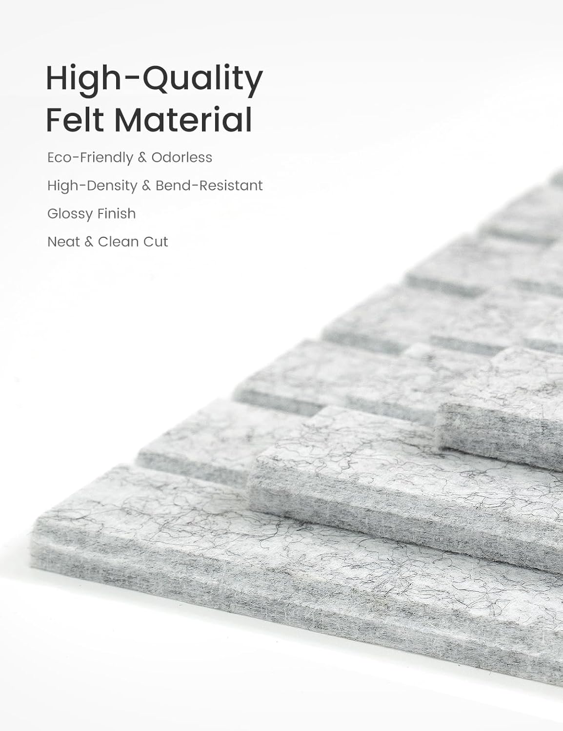 Bumusty Large Cork Board Alternative-47 x35 Felt Bulletin Board Tiles, with 30 Pushpins, 70 Adhesive Tabs, 12-Pack Slat Wall Paneling, Cork Boards for Office Push Pin Board Felt Board-Marble Gray