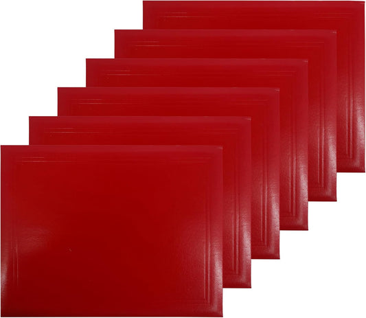 GraduationMall 8.5"x11" Smooth Padded Diploma Cover Certificate Holder Red,6-Packs