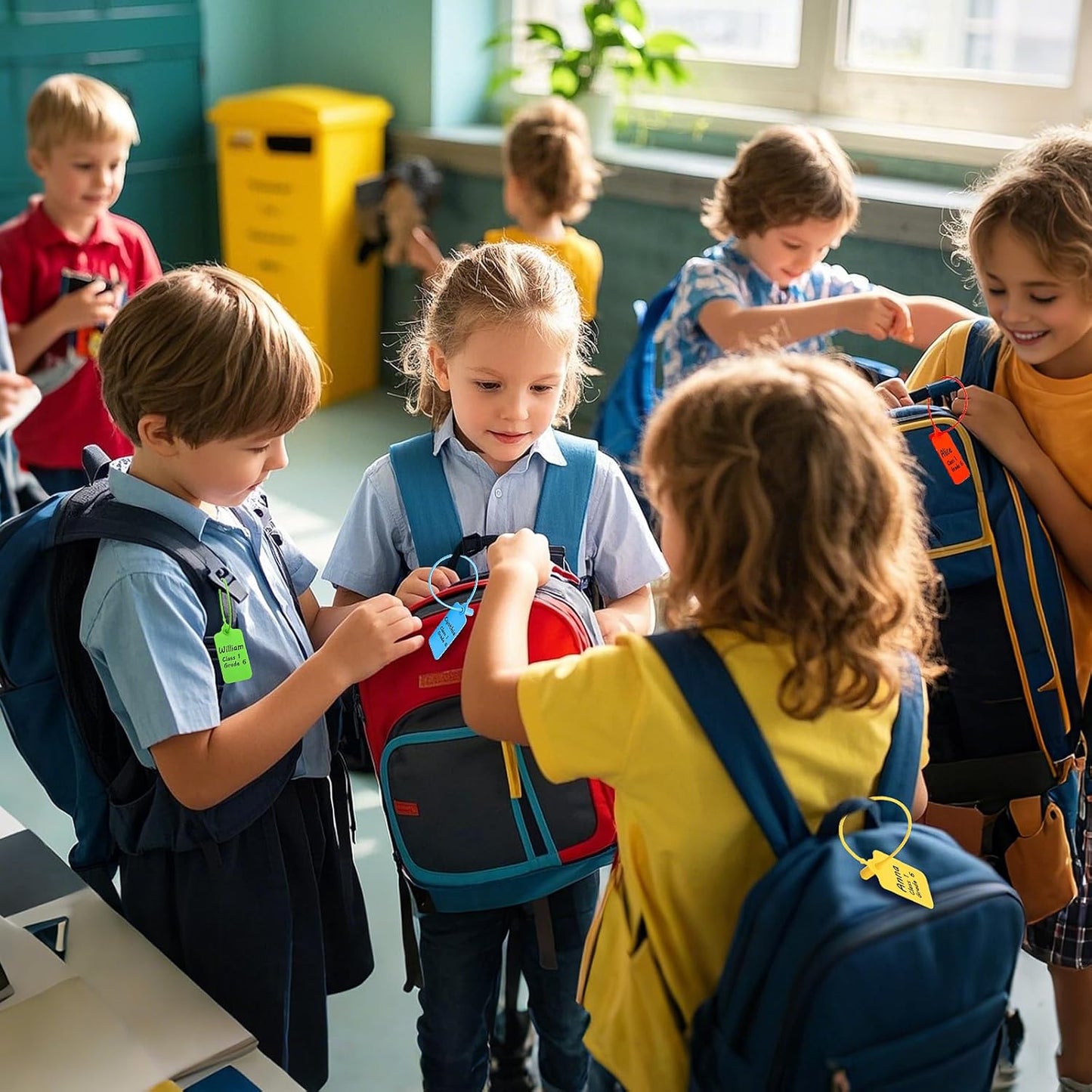 50 Green Blank Plastic Tags for Labeling Waterproof Hanging Labels Writable Tags Seal Plastic Marking Label for Clothes Bags Keys Inventory with One Marker Pen