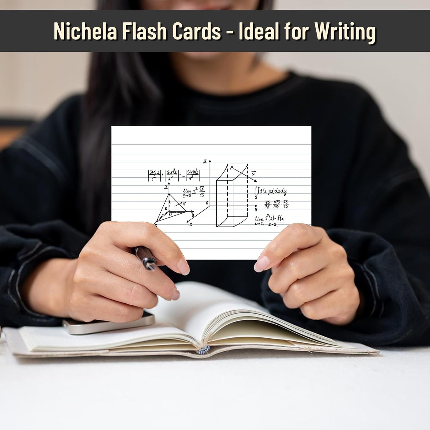 200 Pcs Index Cards 4 x 6 Inch Ruled White Index Cards, College Ruled Flash Cards for School, College, Office and Home Organization, Durable Study To Do List Note Cards with Ruled Lines, 5 Pack of 40