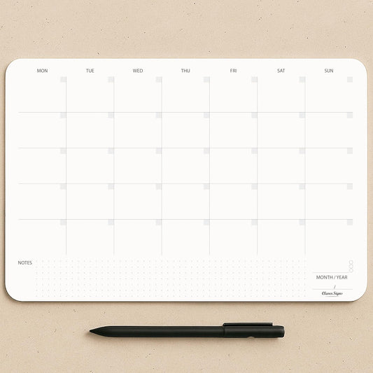 Undated Monthly Planner Notepad,Desk Calendar for Organizing&Scheduling Tasks-Productivity Tracker,Goals,Notes&To-Do Lists–A4 Size (8,3"X11,7")Premium Thick Paper with Cardboard Back Support 50 Sheets