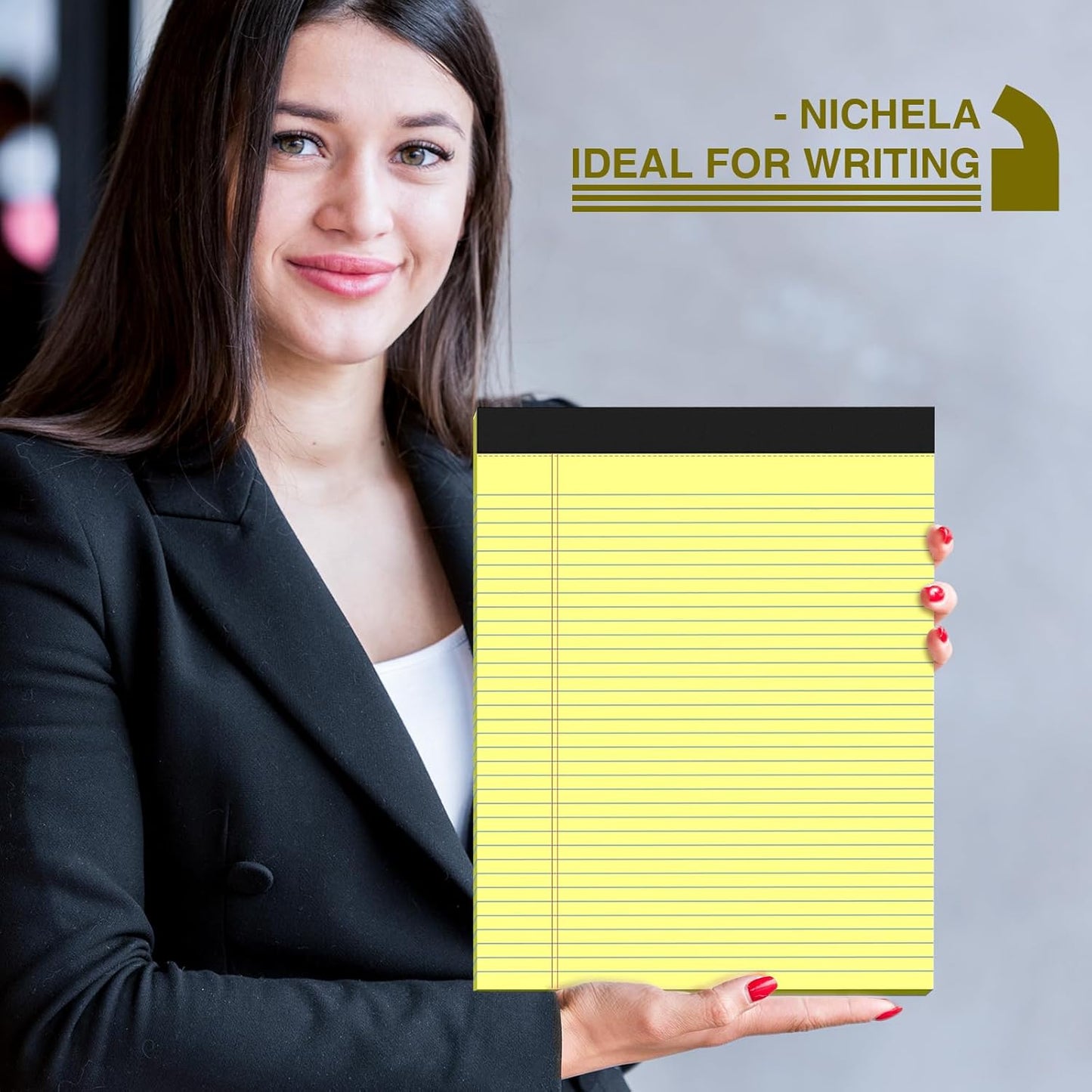 6 Pack Legal Pads 8.5" x 11" College Ruled Yellow Note Pads 8.5 x 11 Inch Micro-Perforated Notepad 300 Sheets in Total Lined Writing Paper Notebook for Office, School Supplies & To-Do Lists