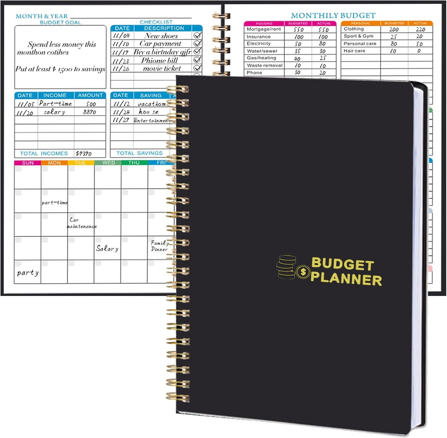 Budget Planner - Monthly Bill Organizer with Expense Saving Debt Notebook to to Take Control of Your Money, Undated Financial Planner/Budget Book, Start Anytime, A5(8.6x5.9 inches),100gsm Paper