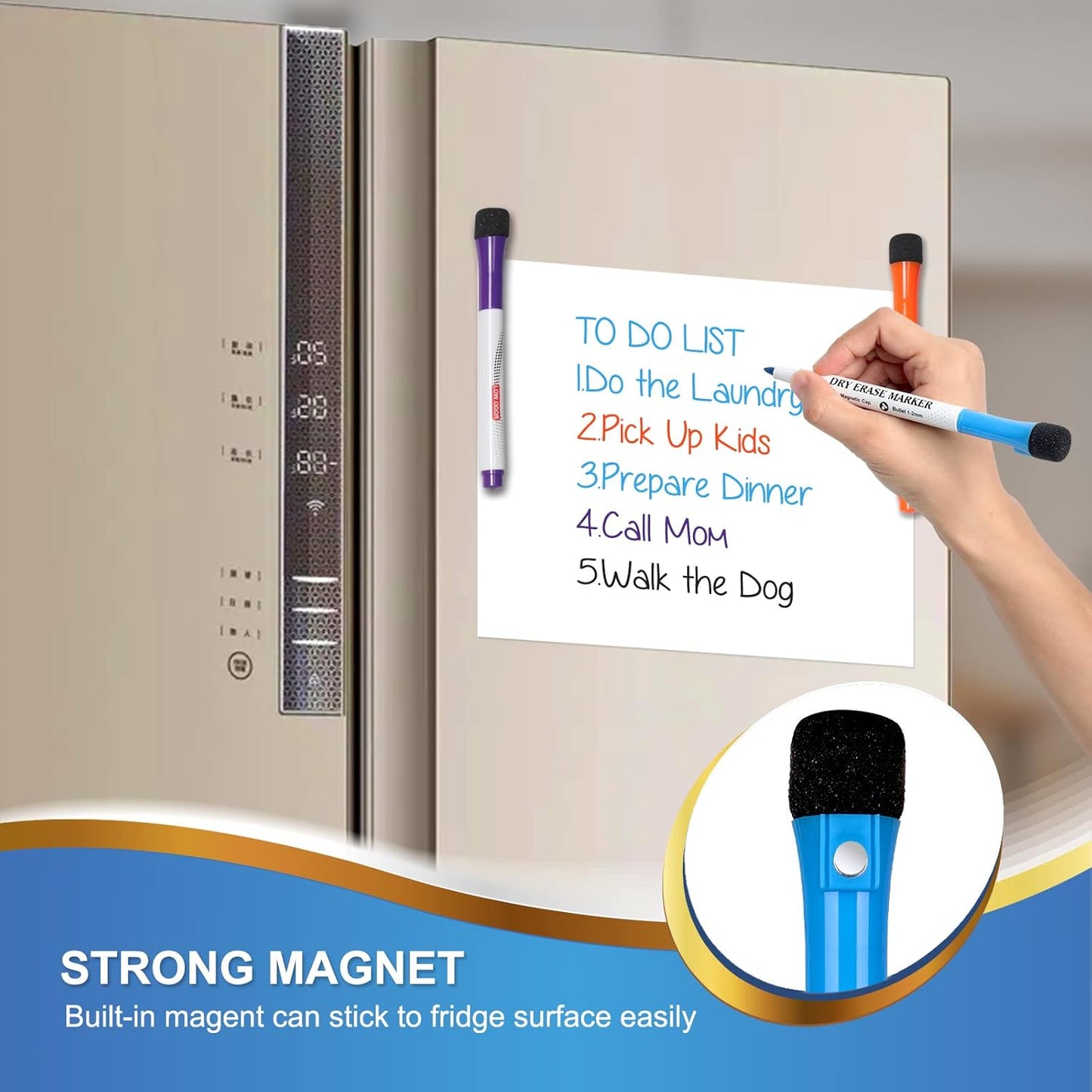 Comix Dry Erase Markers, Fine Tip Whiteboard Magnetic Markers with Eraser Cap, 36 Bulk 12 Colors Low Odor Markers for Kids Teachers