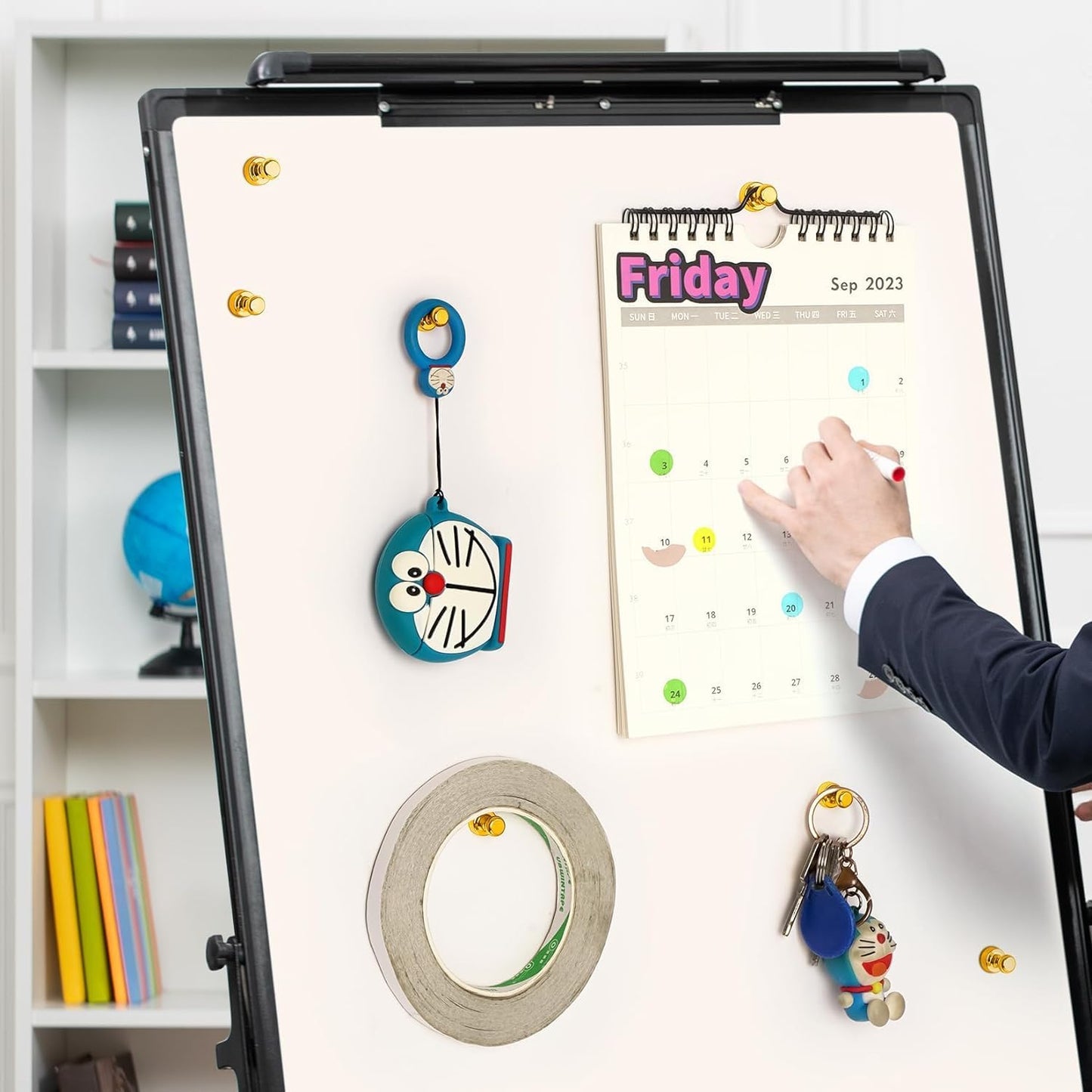 Grtard 8 Pack Magnetic Push Pins, Fridge Magnets for Whiteboard, Whiteboard Magnets Refrigerator Magnets, Small and Strong Push Pin Magnet for Office, School, Locker, and Map Magnet