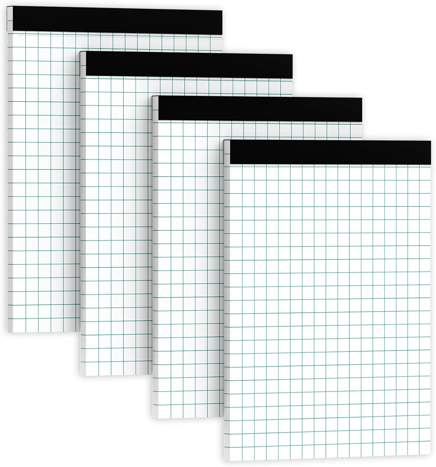 Graph Paper Pads 4 Pack Grid Paper Pad 2x2 Blue Squares Per Inch Grid Paper 8.5 x 11.75 Inch Perforated Legal Pads 50 Sheets Graph Paper Notebook 8.5 x 11, Graph Paper Notepad for Home, Office, School