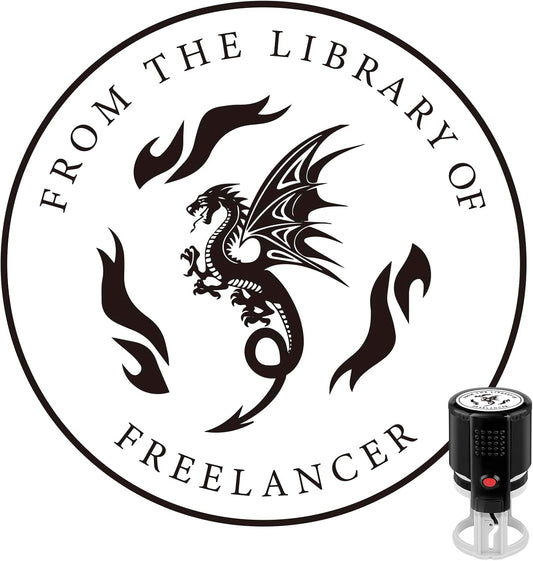 Custom Ink Stamp | Personalized Self Inking Stamp Gifts for Book Lovers, Readers, Teachers | 5 Ink Colors (Design-01)