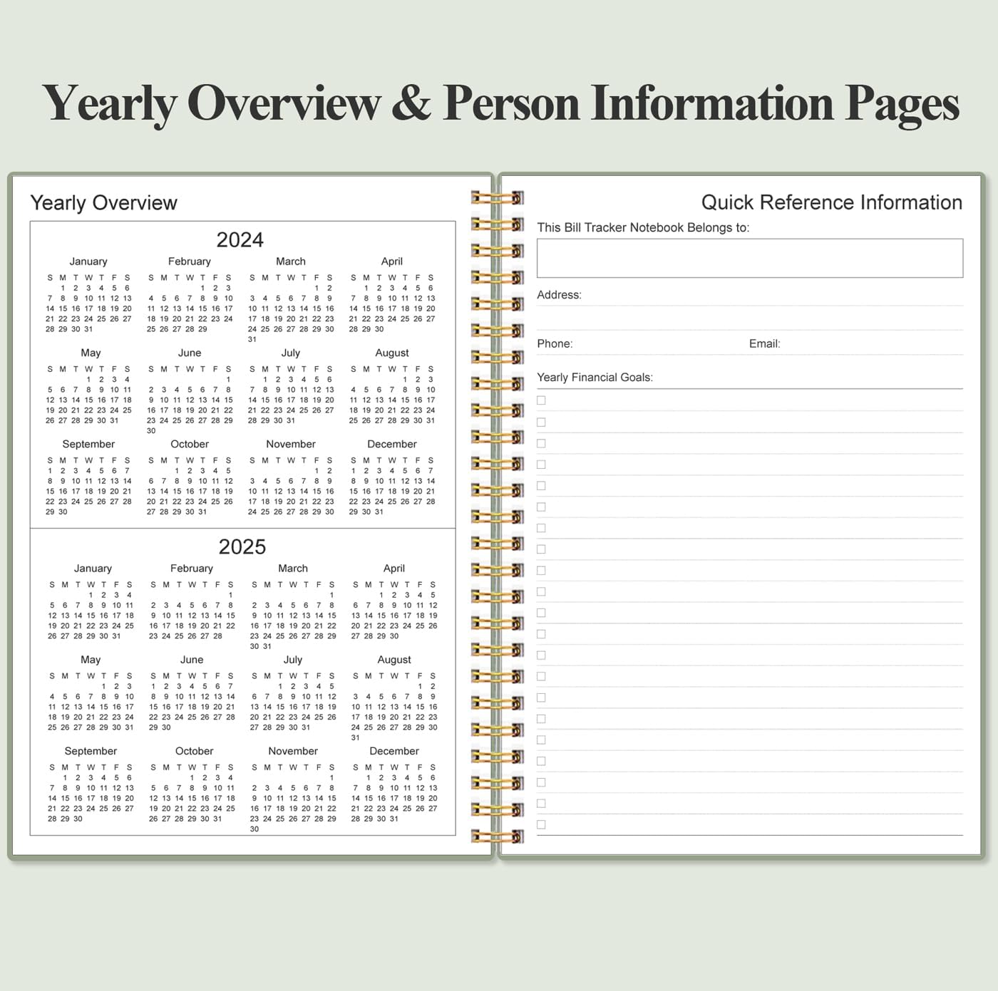 Bill Payment Tracker Notebook - Monthly Bill Organizer & Planner for Personal Budgeting Financial, Payments Checklist Organizer, 5.8" x 8.5", Green