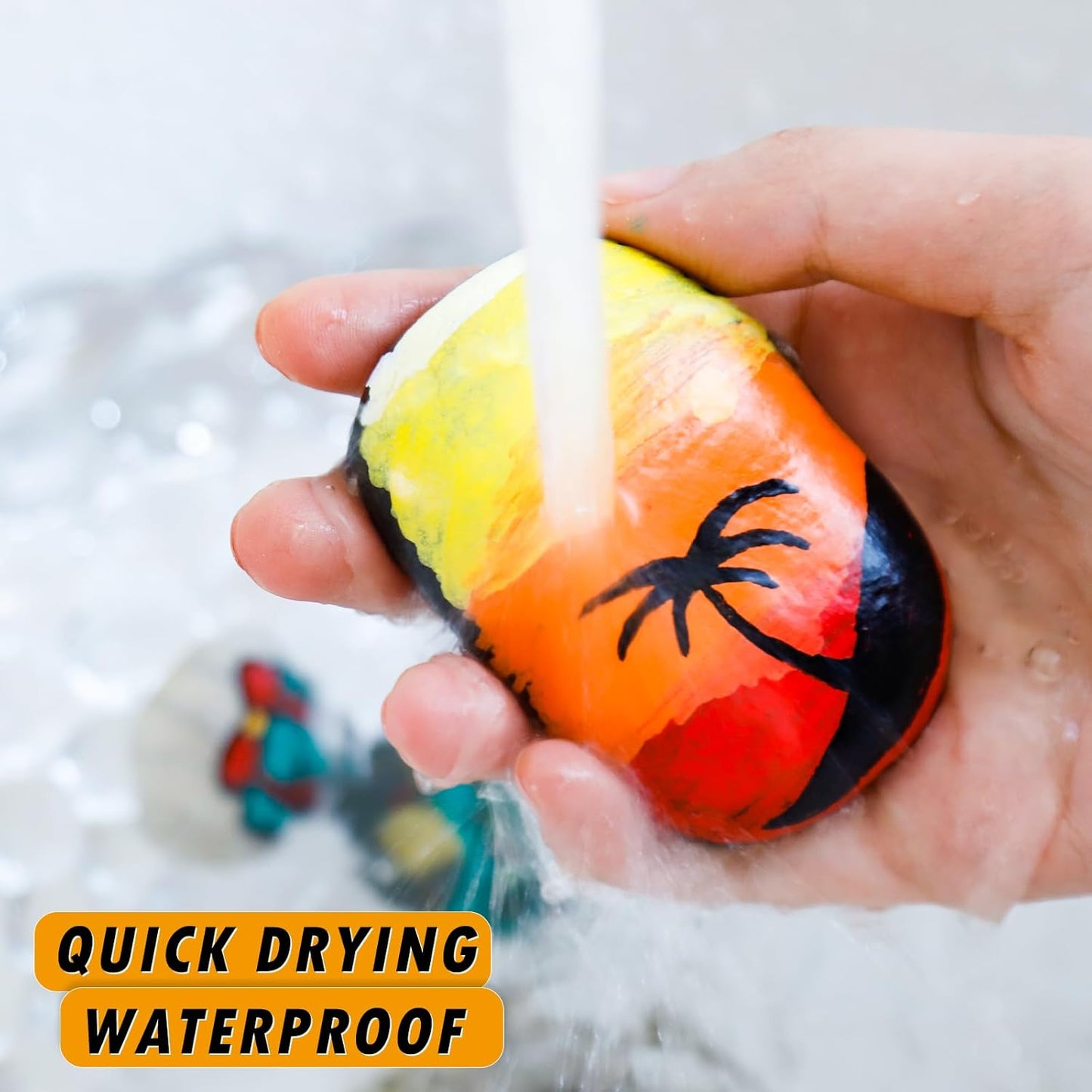 Black Paint Markers, 5 Pack Oil-Based Waterproof Quick Dry Permanent Paint Pen Set for Rocks Painting, Wood, Fabric, Plastic, Canvas, Glass, Mugs, Metal, Tire, Stone, DIY Craft