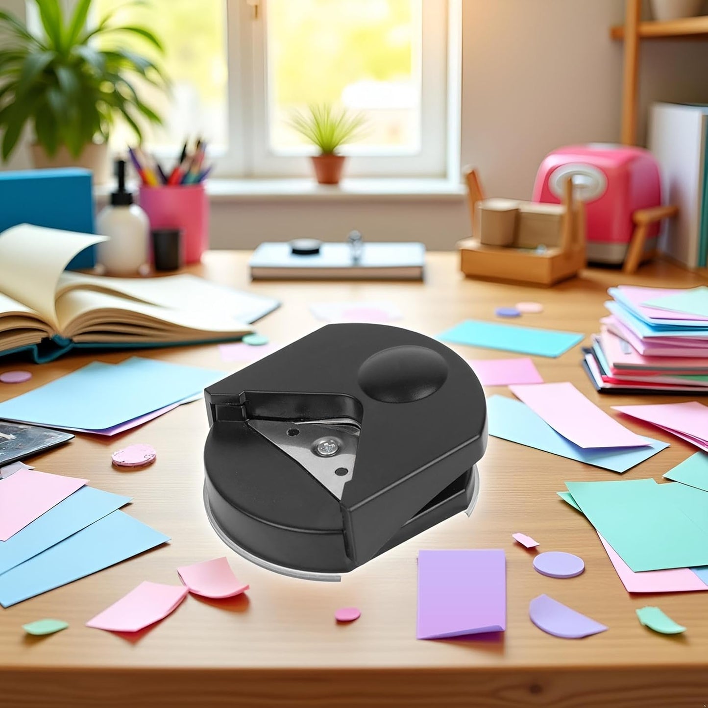 Corner Round Edge Cutter Rounding Tool for Paper Crafts, Paper Cutting, and Edge Shaping, Round Corner Multifunctional for Card Making and Scrapbookin Punches and Crafts (Black)