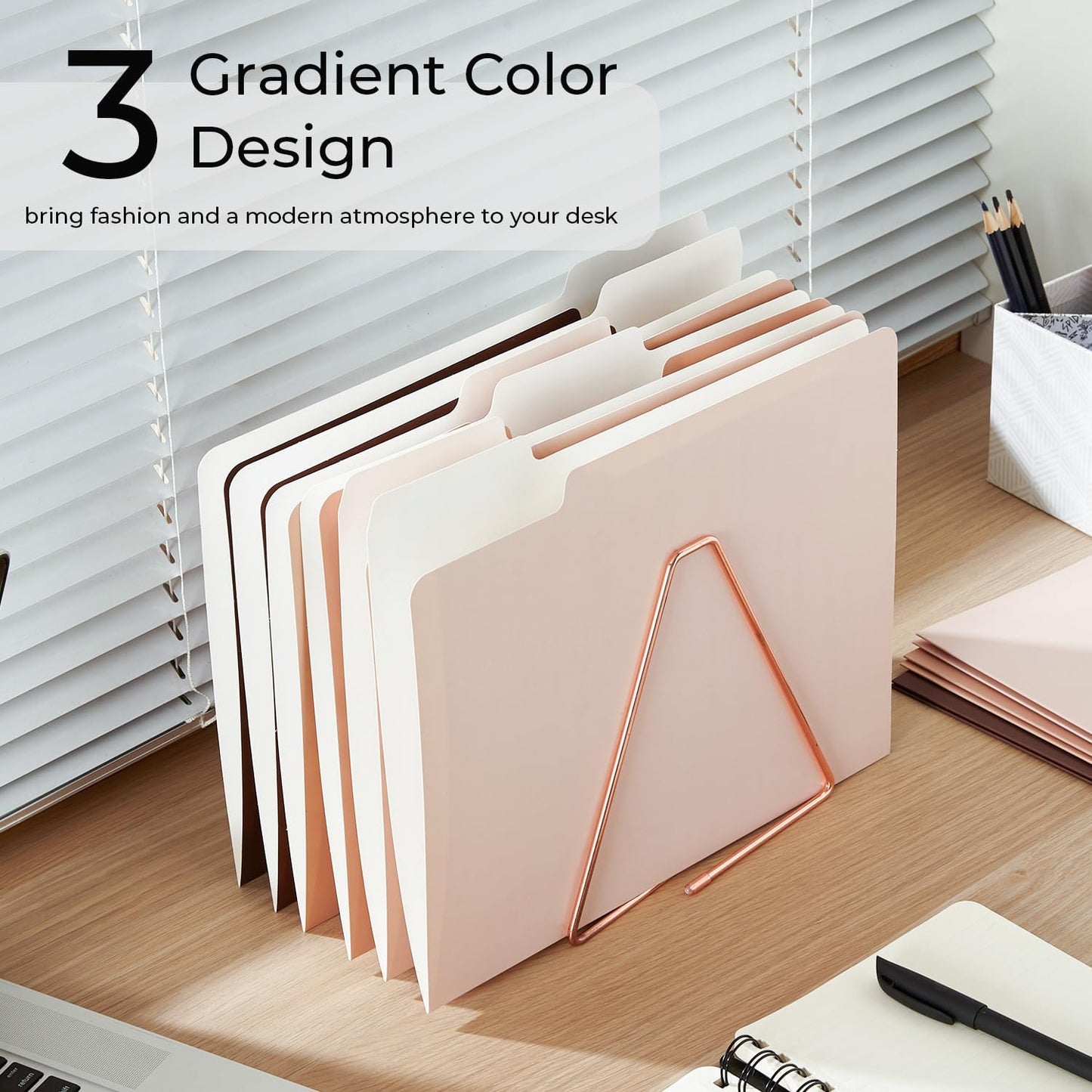 Y YOMA 12 Pack Colored File Folders Letter Size Gradient File Folder with 1/3-Cut Tab Cute Pretty Decorative Heavyweight Filing Folder File Organizers for Office School Home Desktop, Coco Mocha