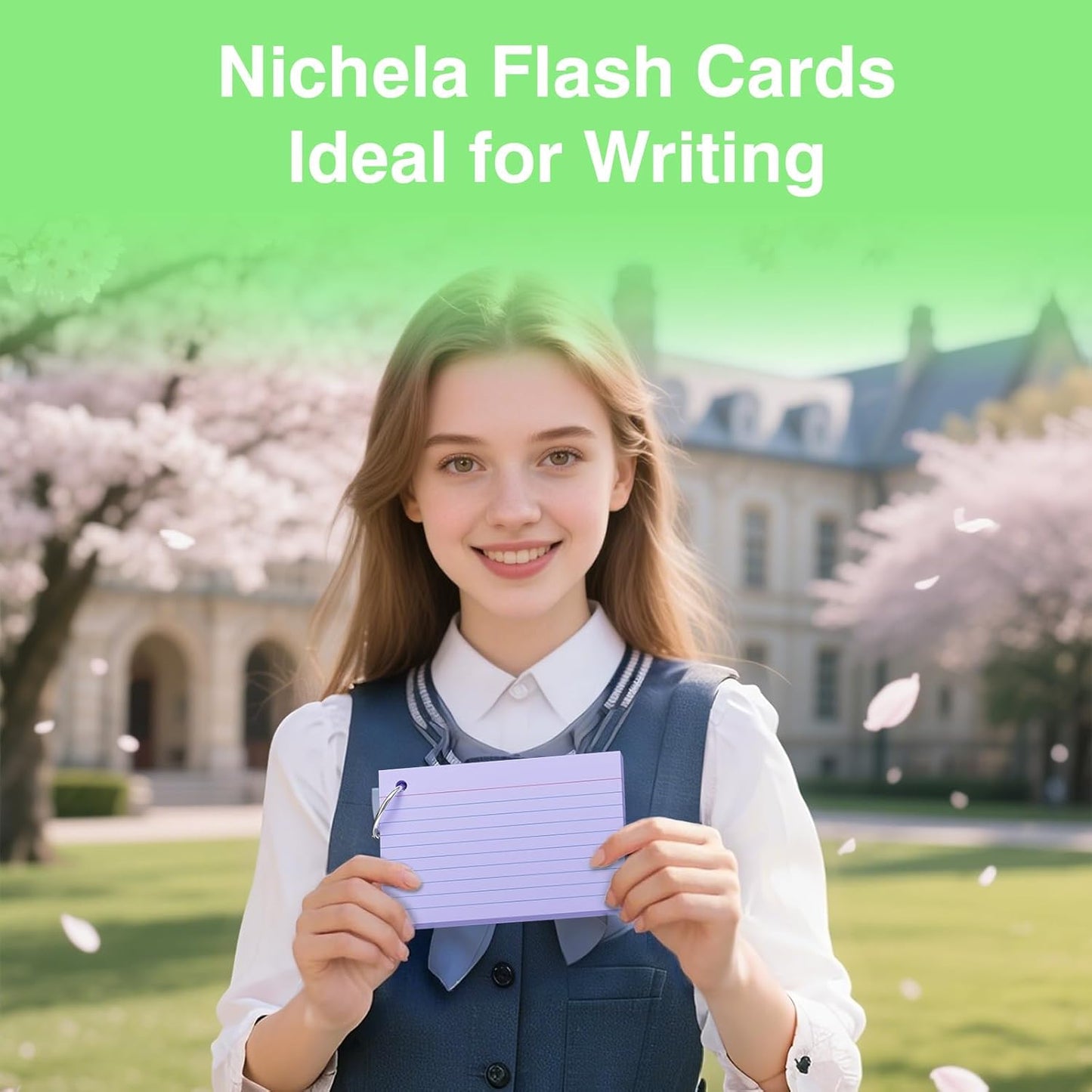 500 Count Index Cards with Ring 3 x 5 Inch Colored Heavyweight Ruled Index Cards, Flash Cards for School & Office Supplies and Home Organization, Durable Study To Do List Note Cards with Ruled Lines