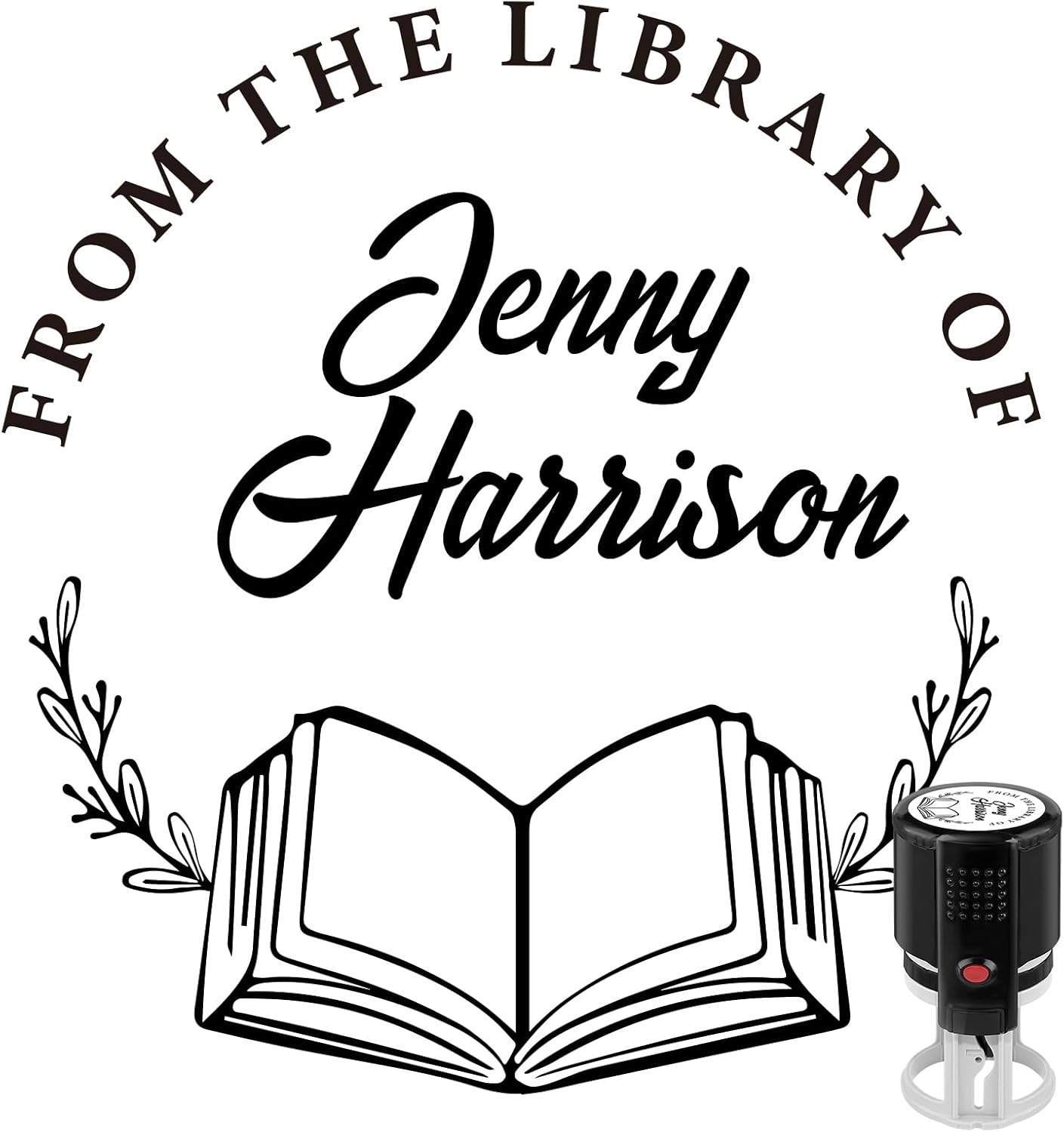 Custom Self-Inking Stamps | Personalized Book Stamp Gift for Book Lovers | 5 Ink Colors (Style05)