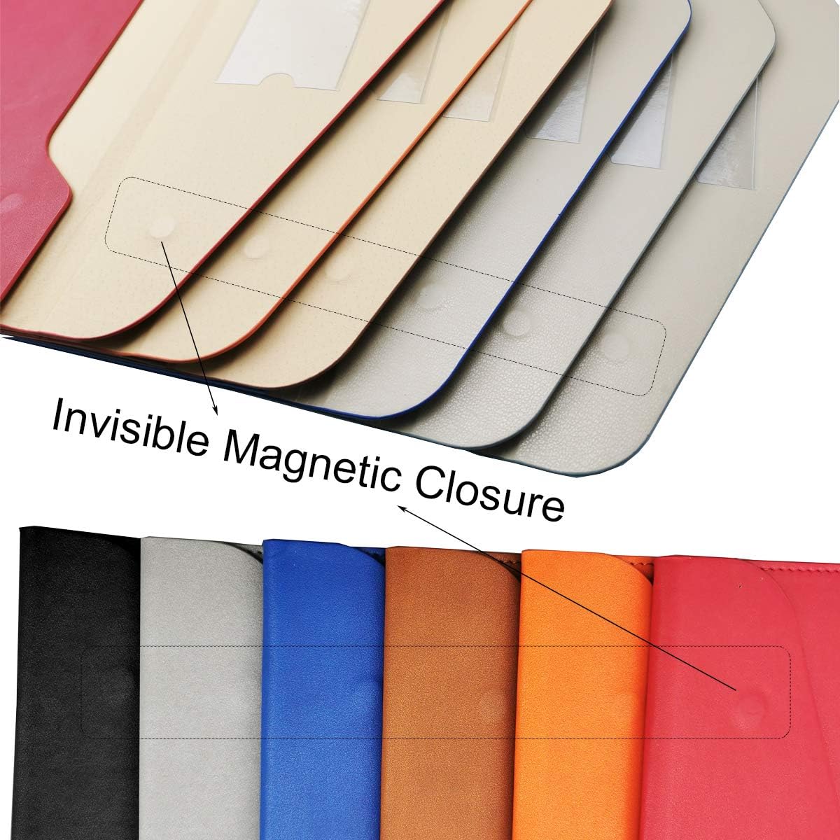 Enyuwlcm PU Leather A4 File Folder Document Holder Waterproof Portfolio Envelope Folder Case with Invisible Magnetic Closure Blue