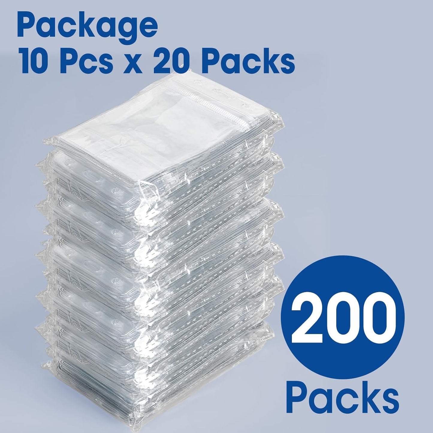 200 Pcs Vertical Badge Holders, Waterproof ID Badge Holder, Clear ID Card Holder with Resealable Zip for Proximity Cards, RFID, Credit Cards