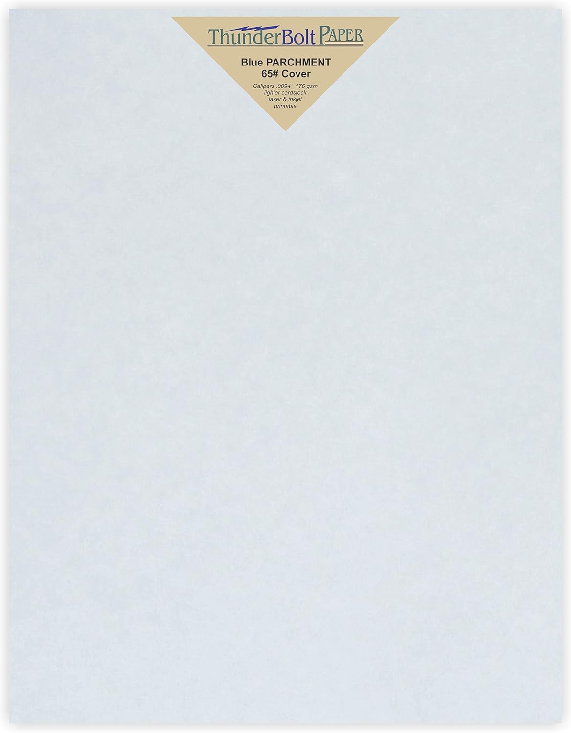 50 Blue Parchment 65lb Cover Weight Paper 7" X 10" (7X10 Inches) Double 5X7 Card Size - Folds to 5X7 - Printable Old Parchment Semblance