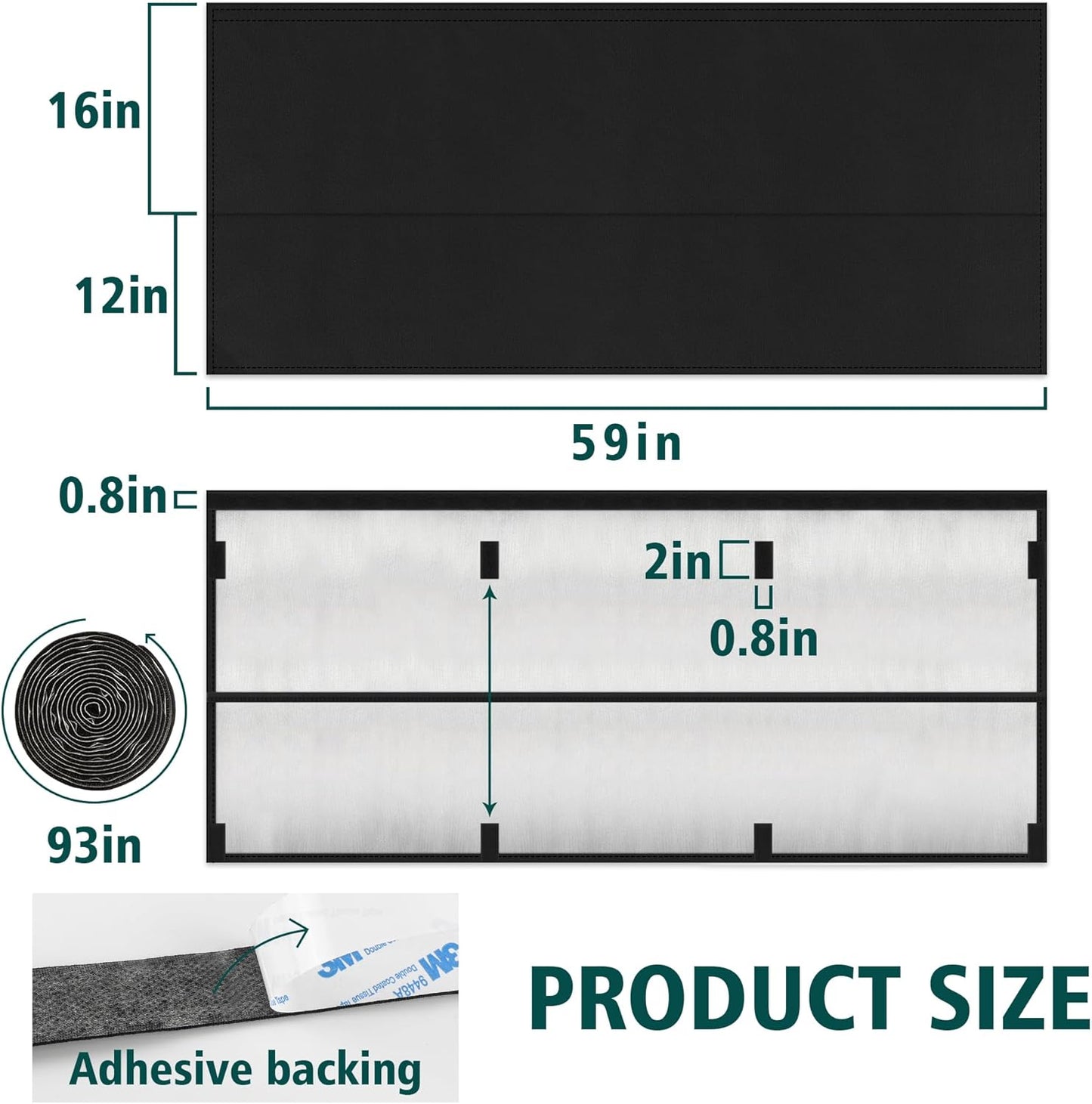 59" Under Desk Privacy Panel with Cable Management Organizer Sleeve Self-Adhesive Modesty Panel for Cord Organizer Pockets and Desk Skirt for Home Office or Standing Workstation