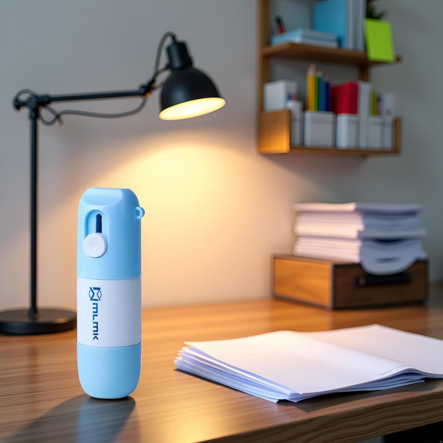 Blue Thermal Paper Correction Fluid with Unboxing Knife,Portable Information Anti-Leakage Protection Correction Fluid,2 in 1 Privacy Protection Artifact for Package Labels Bills