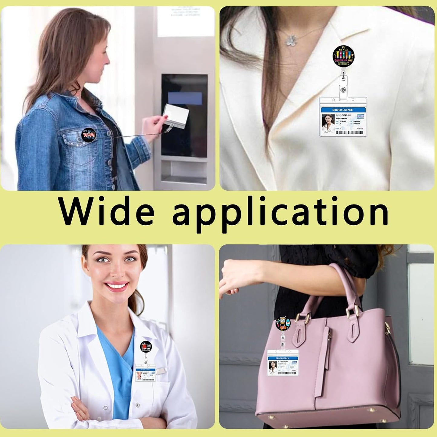 15 Pcs Badge Reels Retractable Badge Holders,Id Badge Holder Retractable Clip,Nurse Badge Reel Accessories for Work,Cute Badge Reel,Nursing Student Must Haves Perfect for School Office Men Women