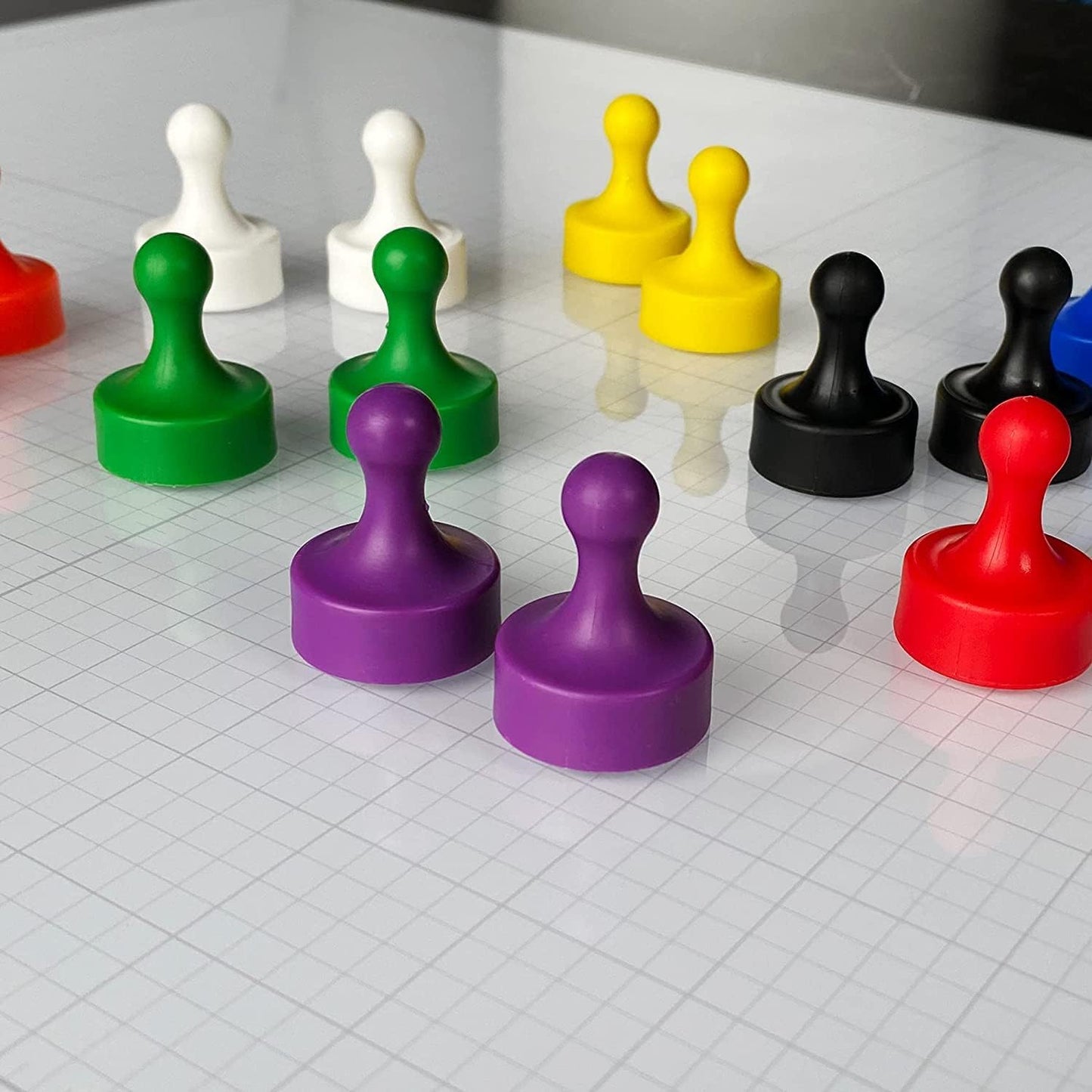 GLASSBOARD STUDIO Powerful Neodymium Magnets, Pawn-Shaped - Strong Fridge/Refrigerator and Whiteboard Magnet, Ideal for Office, Kitchen, Crafts - Rare Earth, Heavy Duty (2, Meadow Lilac)