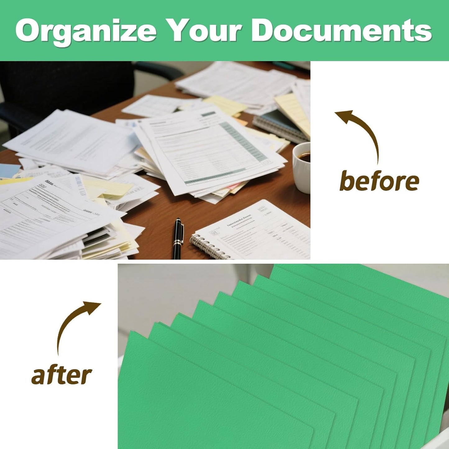 Folders with Pockets, LAYZZ 30 Pack Paper Pocket Folders, 2 Pocket Folders Fits Letter Size Paper, for School Office and Home (Green)