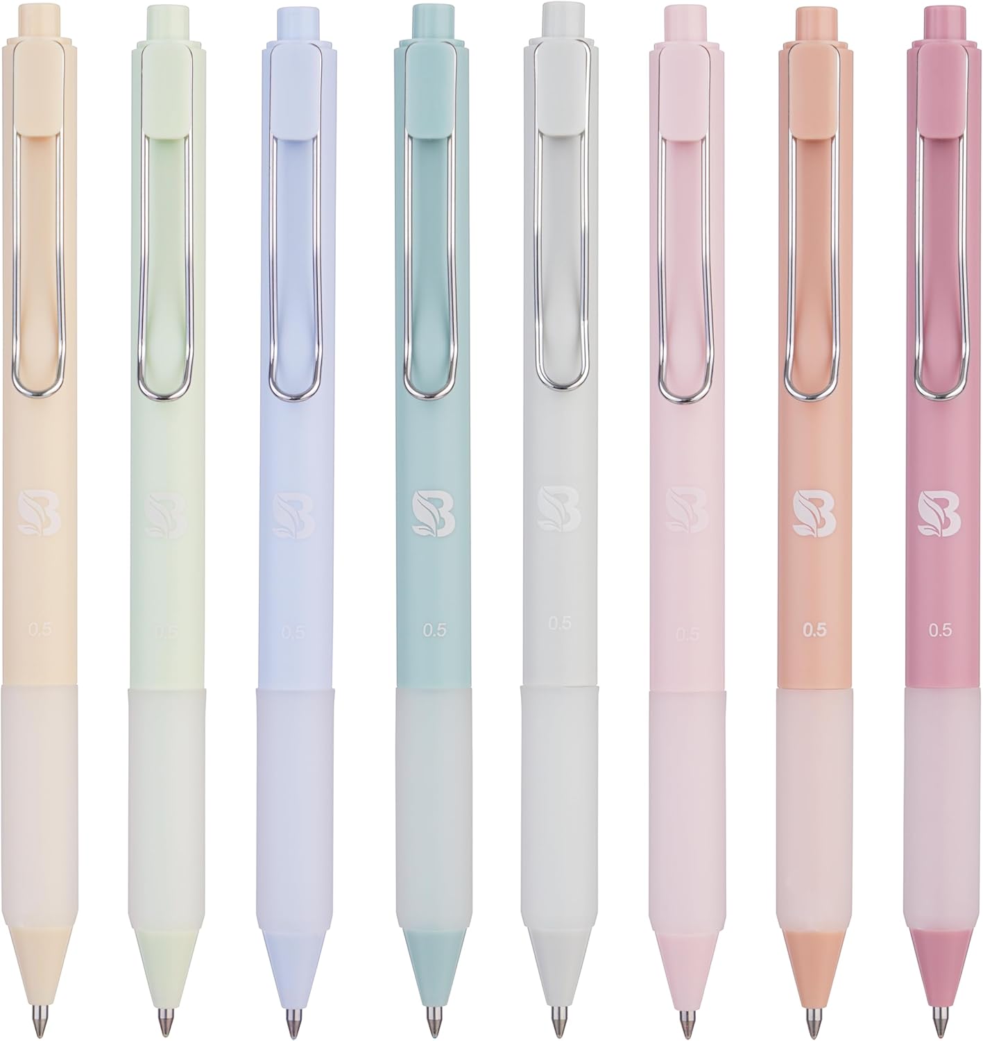 BLIEVE - Gel Pens Matte Finish, Smooth Writing, No Bleed - For Journaling, Bible Notes, Drawing - Cute School Supplies, 8 Pack (Pastel)