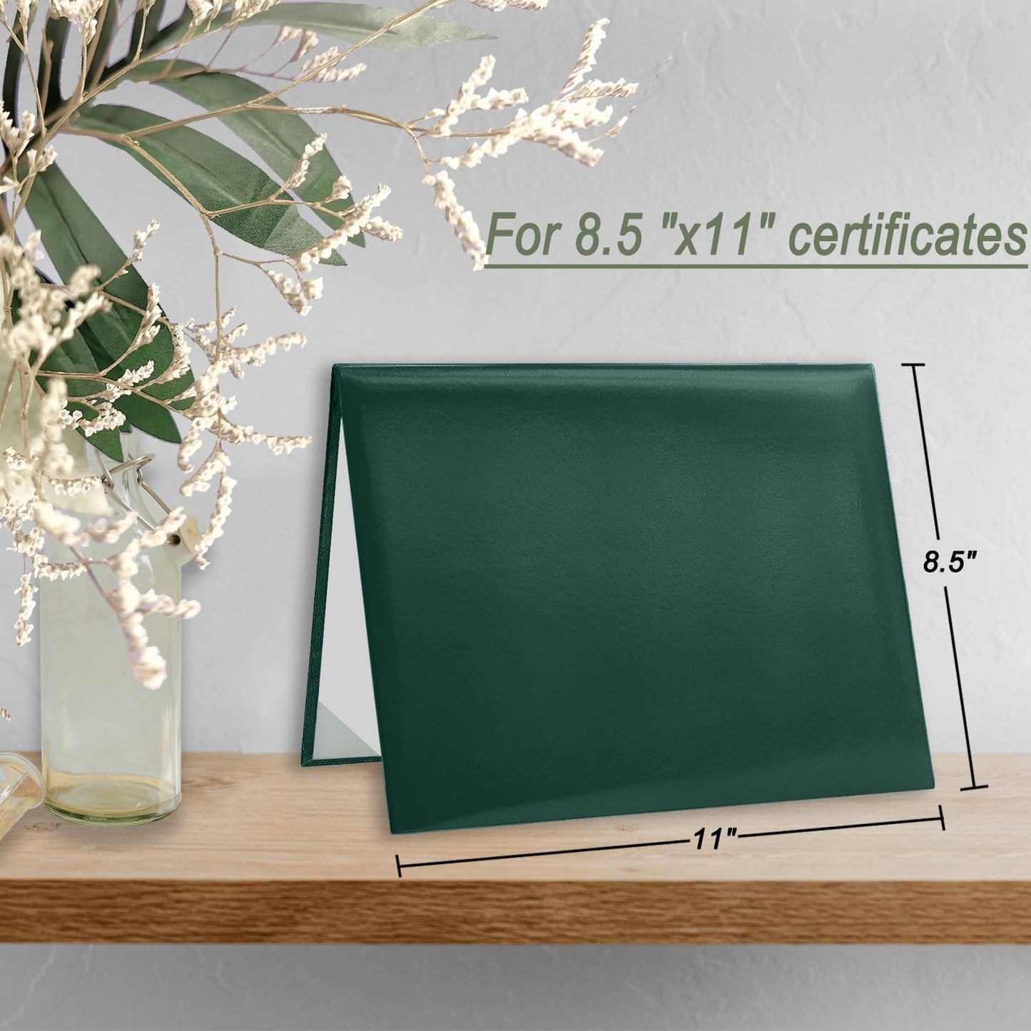 Certificate Holders 8.5"x11" Graduation Diploma Cover Document Leather Folders,Forest green-100 Pack