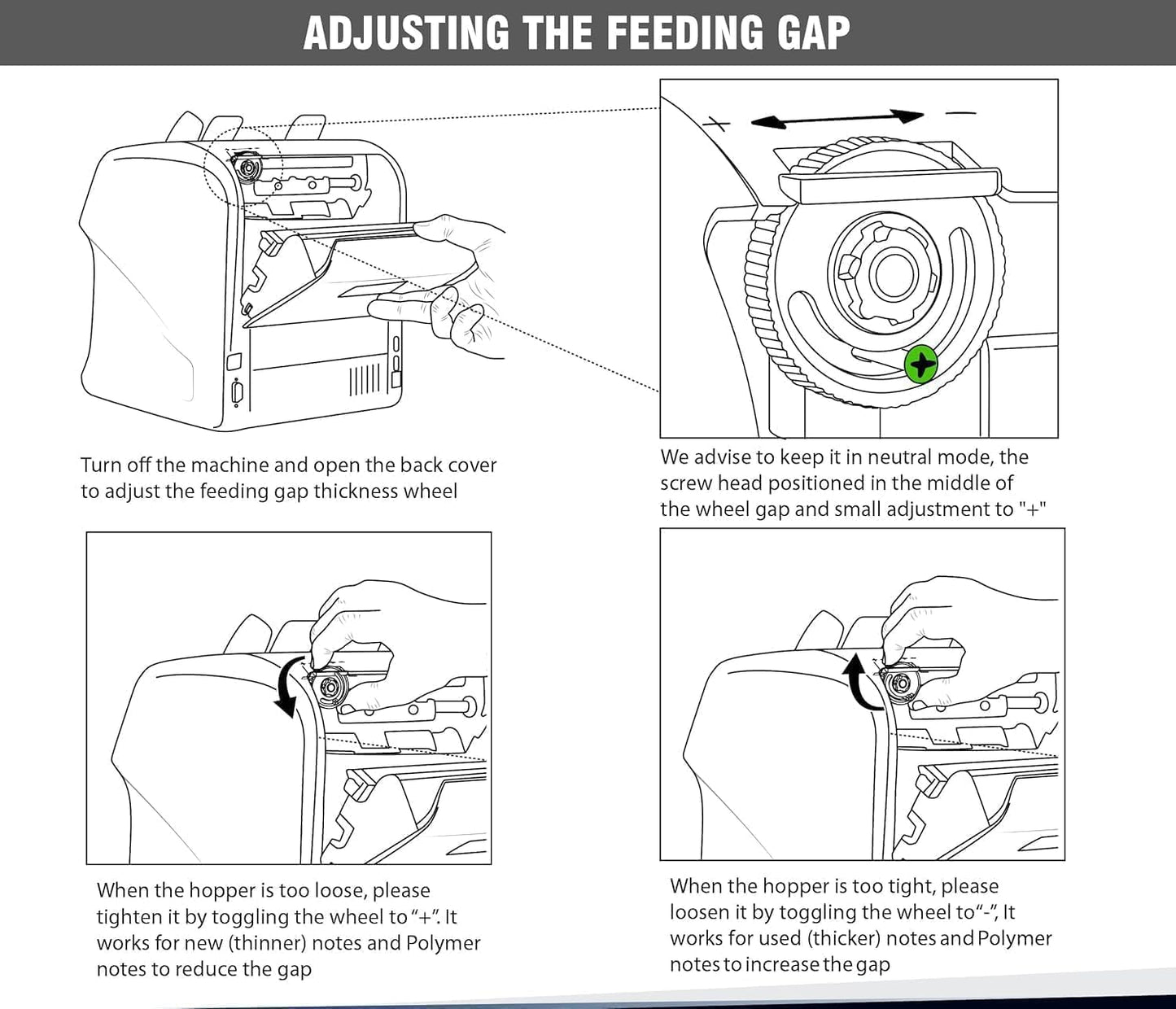 DETECK DT800 Bank Grade Mixed Denomination Money Counter with Reject Pocket, Multi Currency, Bill Counter 2CIS/UV/IR/MG/MT Counterfeit Detection, Cash Counter Serial Number, Printer Enabled