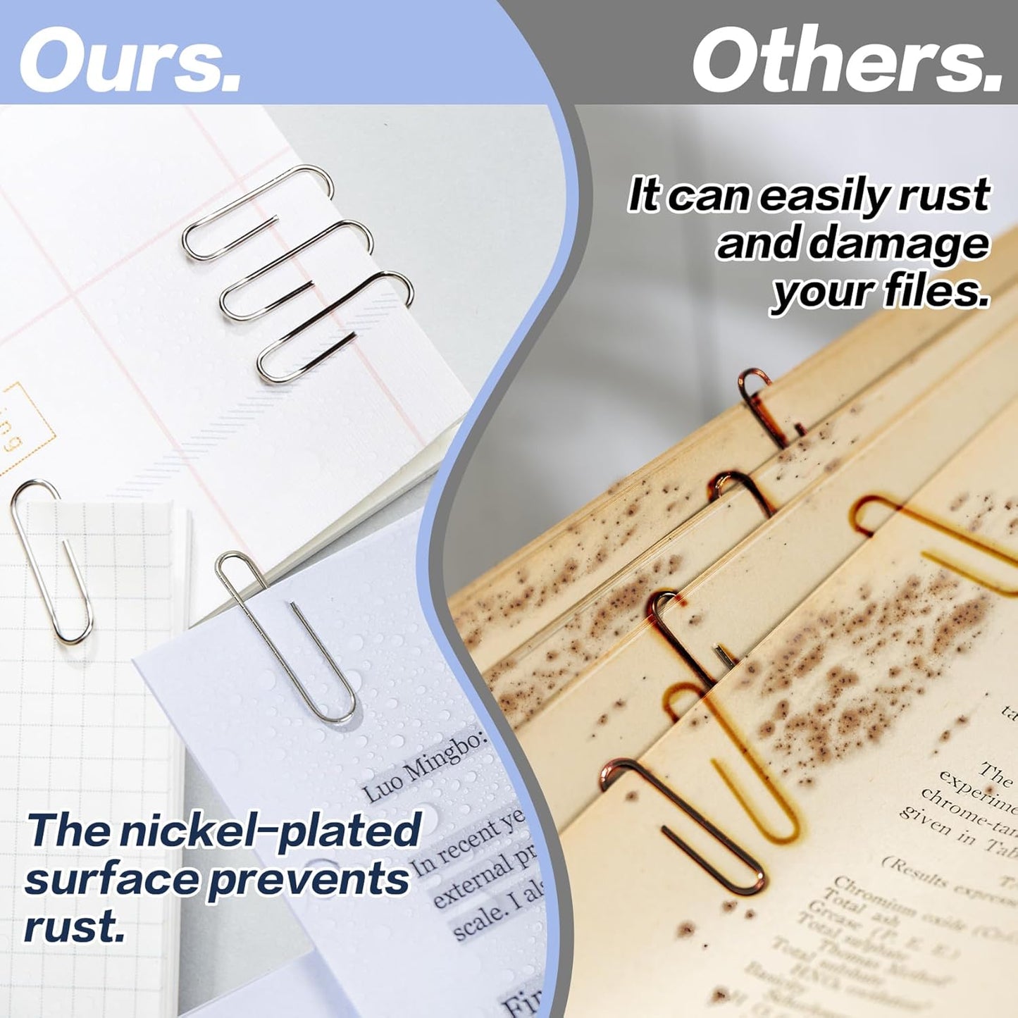 Deli Jumbo Paper Clips Nonskid, 300 Large Paper Clips, 3 Boxes of 100 Each, Silver